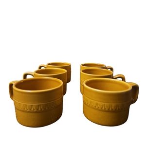 Lot of 6 vintage 1970s Mesa Gold Suzuka Stone Japanese 6 oz tea / coffee mugs